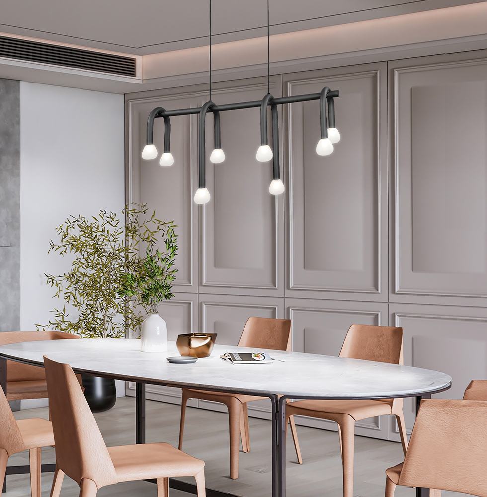 LUSTRA LINIARA NEAGRA DELORI 8XG9 - imagine 2