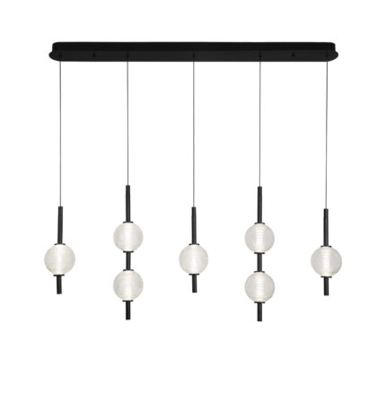 LUSTRA LINIARA NEAGRA GLOBURI ABEONA LED 26W