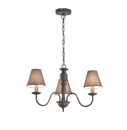 CANDELABRU CLASIC TEXTIL GRI PATRICIA 53CM 3XE14