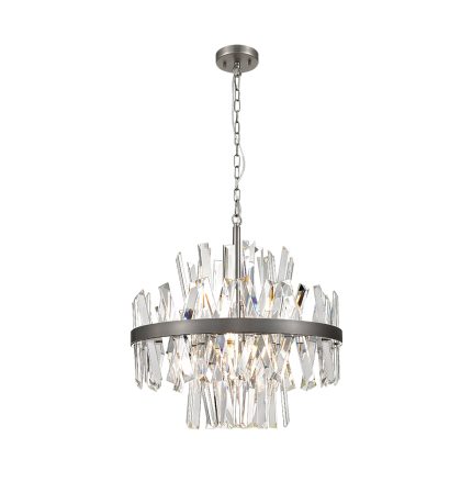 CANDELABRU ELEGANT CRISTAL GRI ANTICHIZAT VERONICA 50CM 8XG9