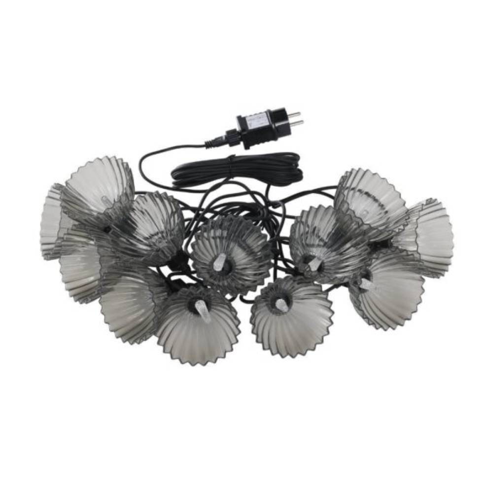 GHIRLANDA EXTERIOR IP44 12 BECURI CU ABAJUR FUMURIU LED 0.8W - imagine 3