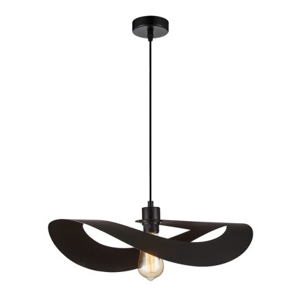 PENDUL INDUSTRIAL NEGRU METAL MAS 50CM 1XE27