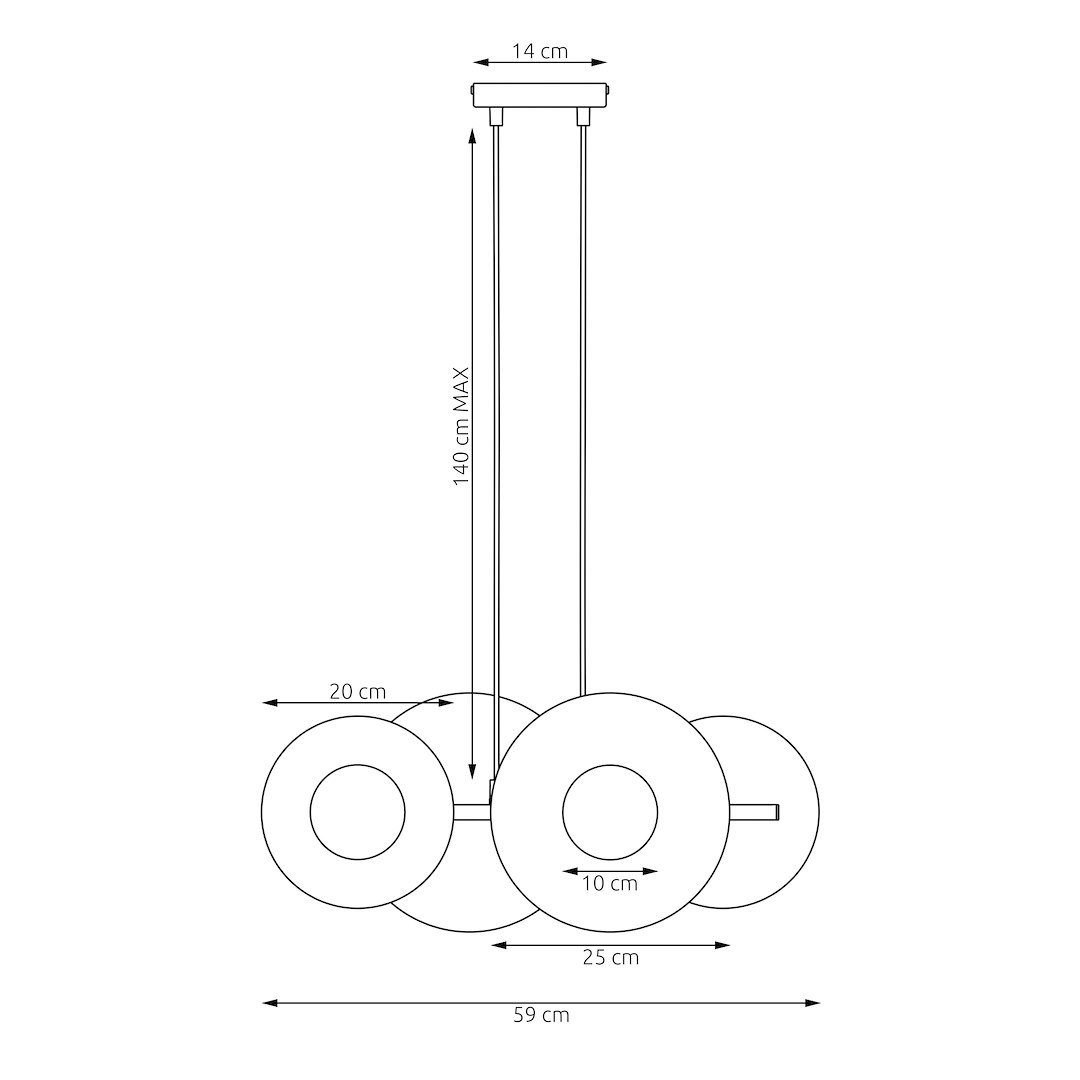 LUSTRA LINIARA METAL NISIPIE UMBRA 59CM 4XG9 - imagine 4