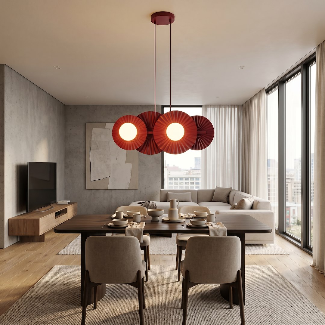 LUSTRA LINIARA METAL BORDO UMBRA 59CM 4XG9 - imagine 2