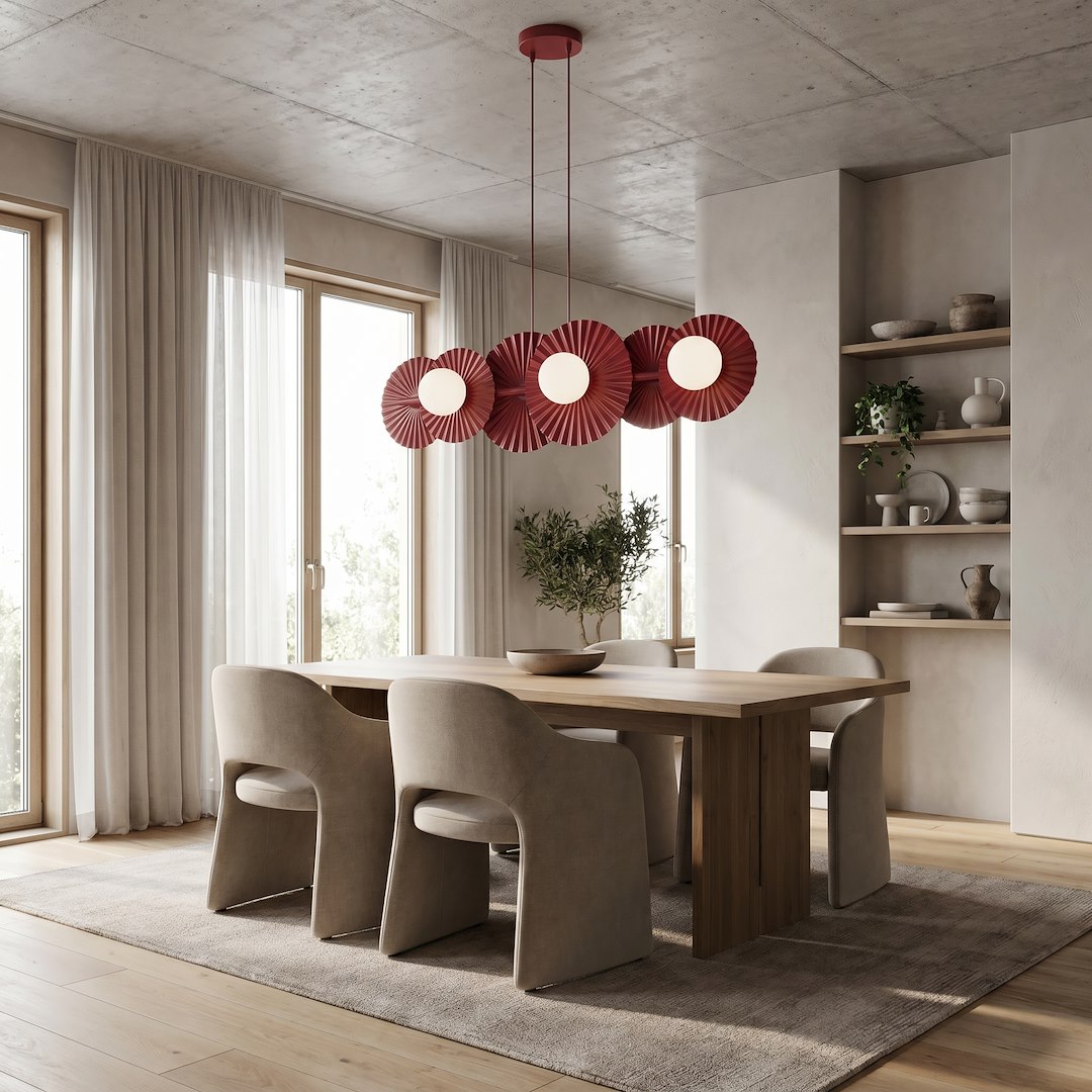 LUSTRA LINIARA METAL BORDO UMBRA 92CM 6XG9 - imagine 2