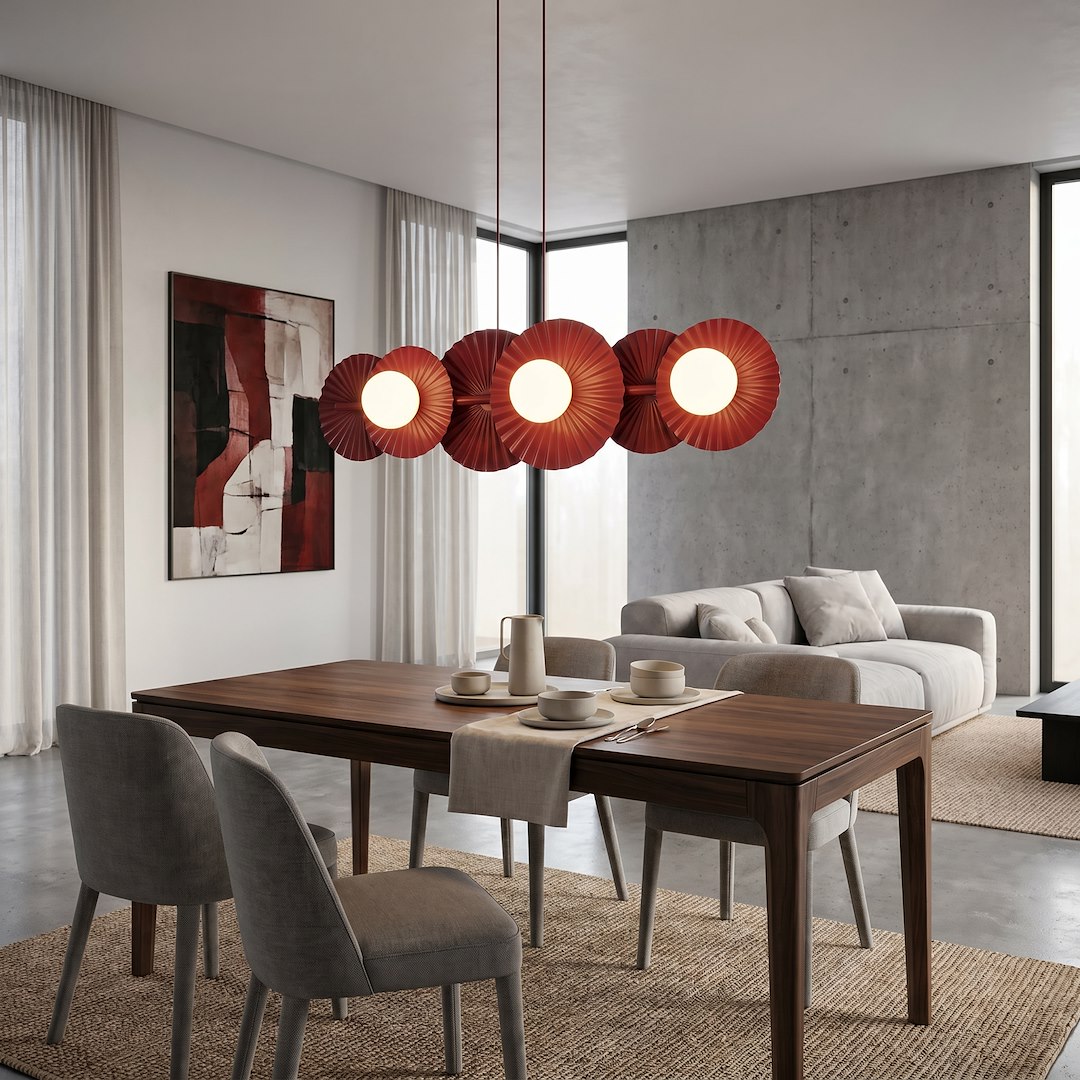 LUSTRA LINIARA METAL BORDO UMBRA 92CM 6XG9 - imagine 3