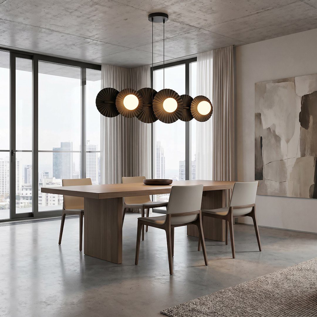 LUSTRA LINIARA METAL NEAGRA UMBRA 92CM 6XG9 - imagine 3