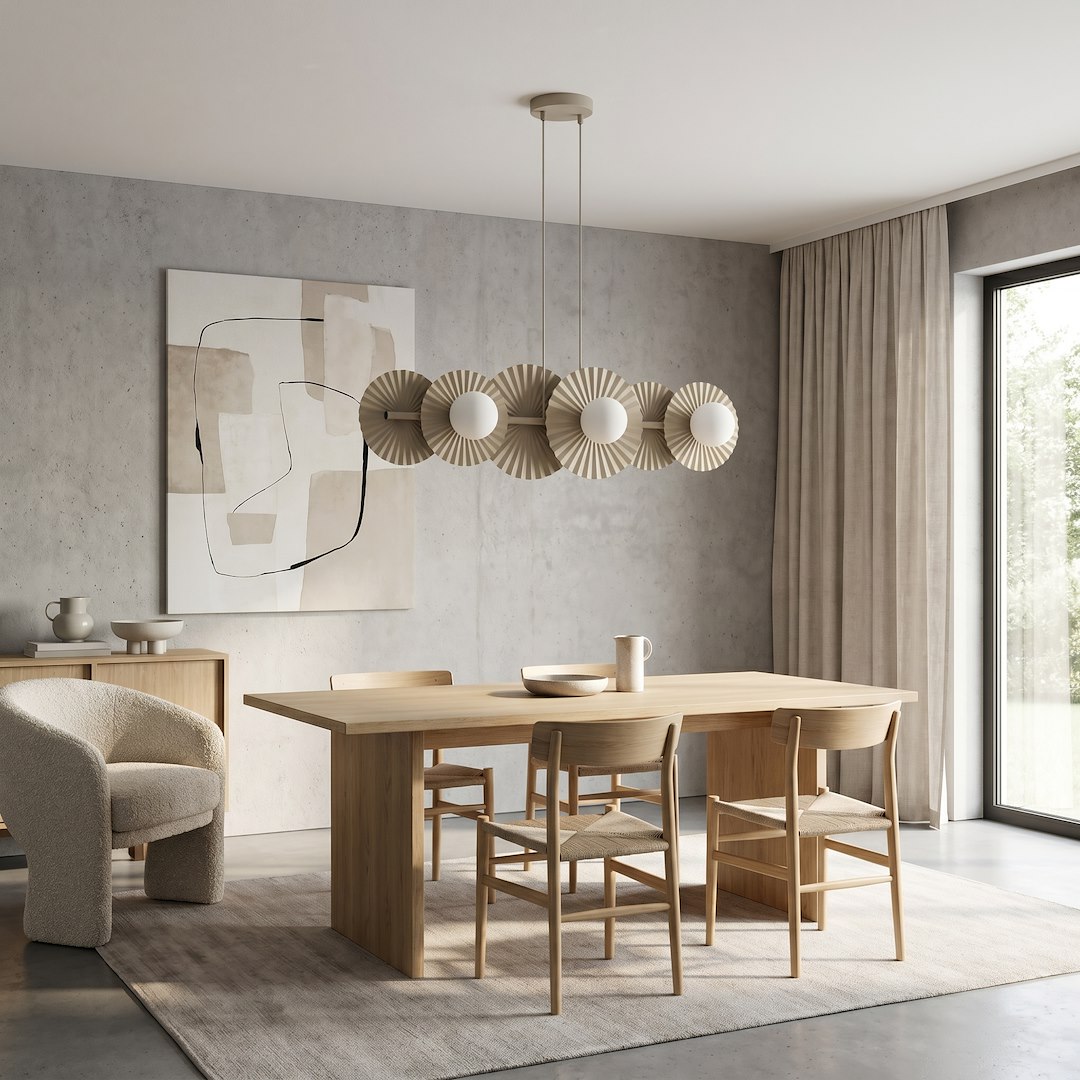LUSTRA LINIARA METAL NISIPIE UMBRA 92CM 6XG9 - imagine 3