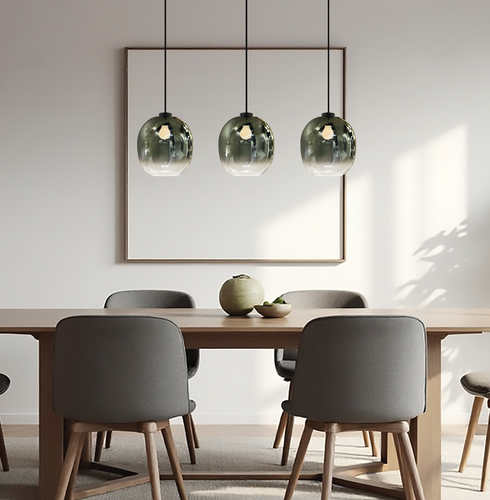 LUSTRA LINIARA STICLA FUMURIE MIRROR 90CM 3XE27 - imagine 2