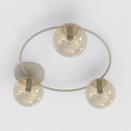 PLAFONIERA NISIPIE GLOBURI AMBRA SOPRA 48CM 3XE14