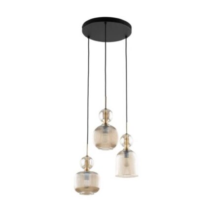 Lustra eleganta sticla chihlimbar Sophia 3xe14