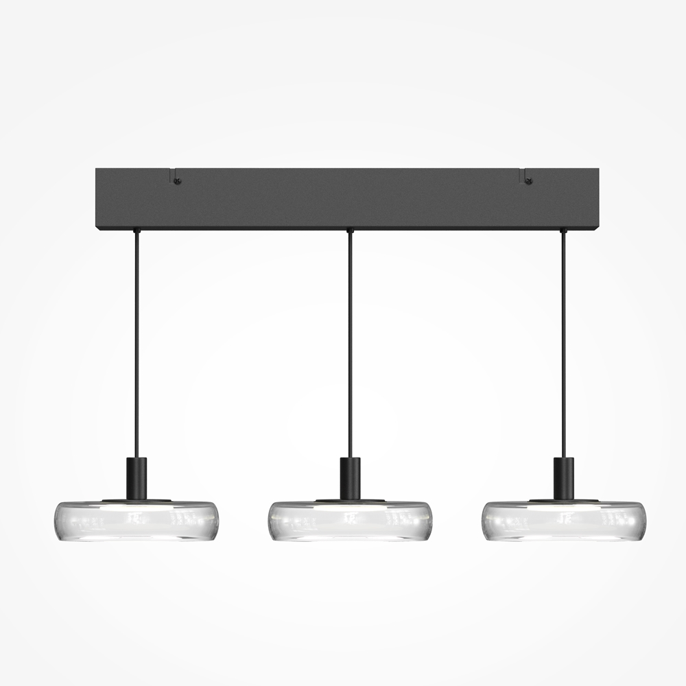 Lustra liniara moderna sticla transparenta Float 60cm LED 25W